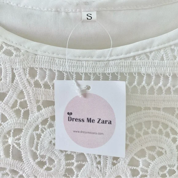 NWT Dress Me Zara White Lace Crop Top & Split Hem Maxi Skirt Two Piece Set Small - Picture 5 of 15